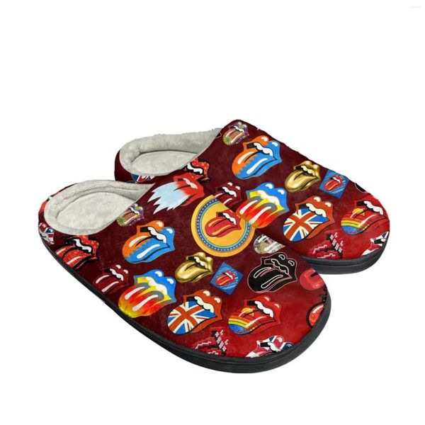 Pantofole The Rolling rock band home cotone da uomo personalizzato sandali peluche camera da letto casual mantieni scarpe calde slipper