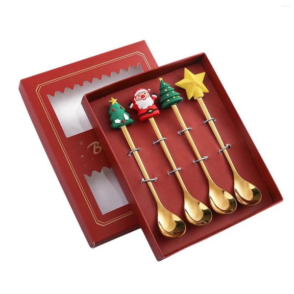 Piastre per stoviglie di Natale set cucchiaio in acciaio inossidabile giping dessert fork rotond runner da tavolo piccolo per 4 cerchio