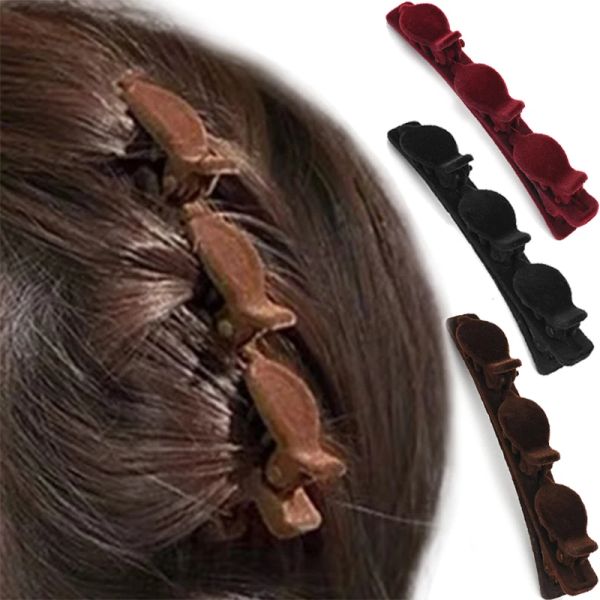 Flocken Haarclip Haargeflecht Styling Side Bangs Haarnadel dekorative Clips gebrochene Haarhalter Barrettes Barrette Haarzubehör Accessoires