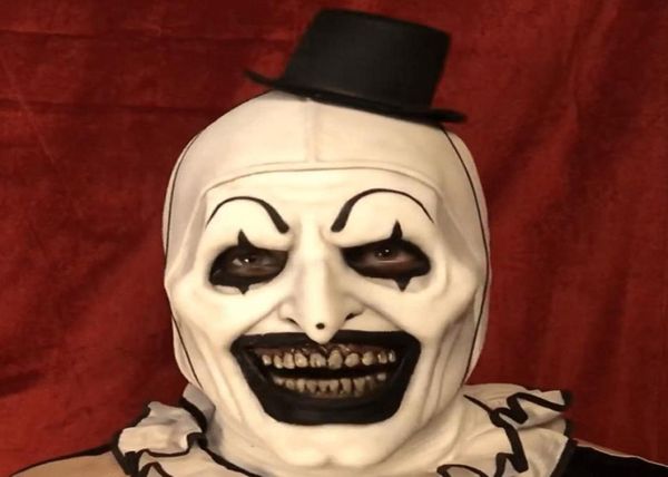 Joker Lateks Maske Terrier Sanat Palyaço Cosplay Maskeleri Korku Tam Yüz Kask Cadılar Bayramı Kostümleri Aksesuar Karnaval Partisi Props1696803