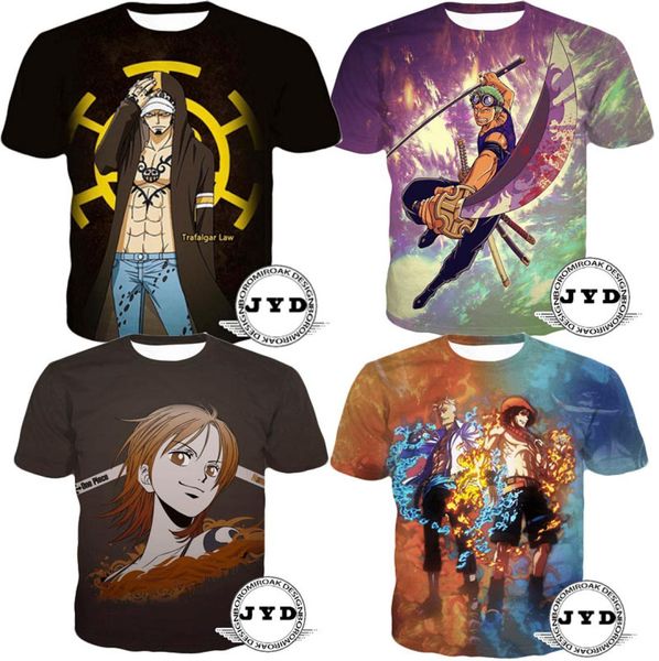 Футболка 3D Men One Piece Luffy Print Рубашки Unisex Cosplay Tee Summer Fit Streety Soft Tees Аниме Поклонники подарок S5XL 12 Styles815851111111111111111