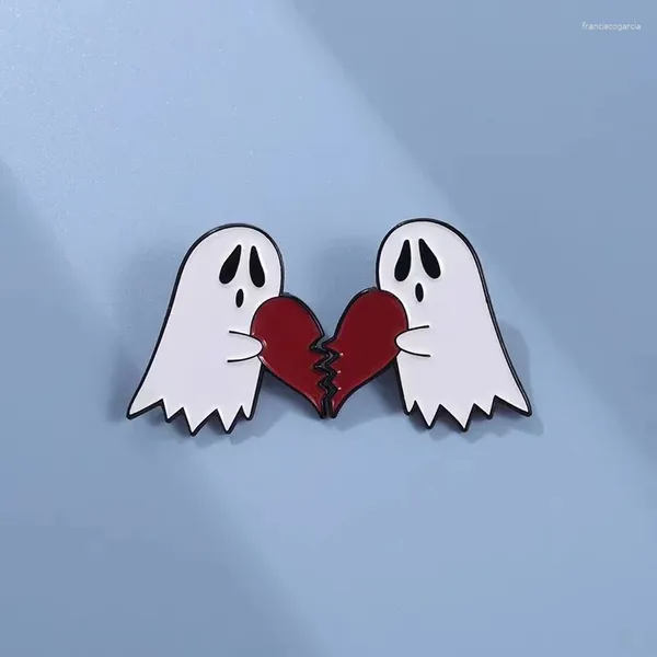 Бруши душераздирающие призрак эмалевые булавки Custom Heart Симпатичные значки лацка