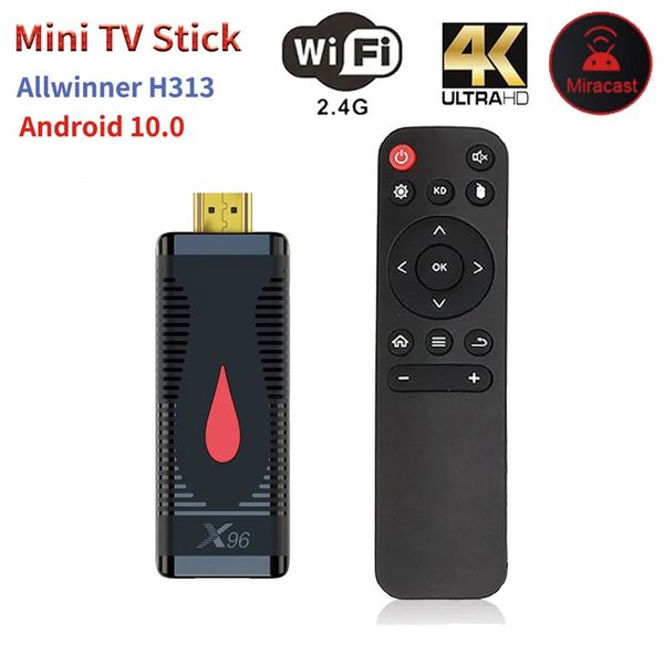 Akıllı uzaktan kumanda X96 S400 Fire TV Stick Allwinner H313 4K Medya Oyuncusu Android 10 Kutu 24G 5G Çift WiFi 2GB16GB Dongle Alıcı