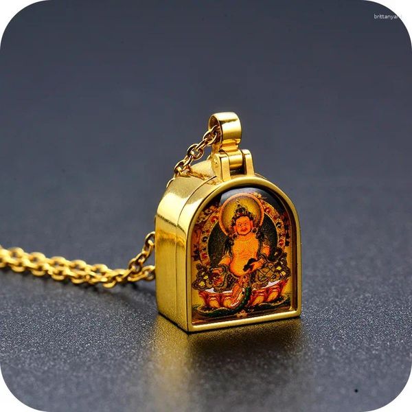 Le collane a ciondolo thangka zajilam gawu scatola possono essere aperte con motivi mutevoli gioielli unisex pendenti unisex pendenti nazionalità di minoranza cinese-chic