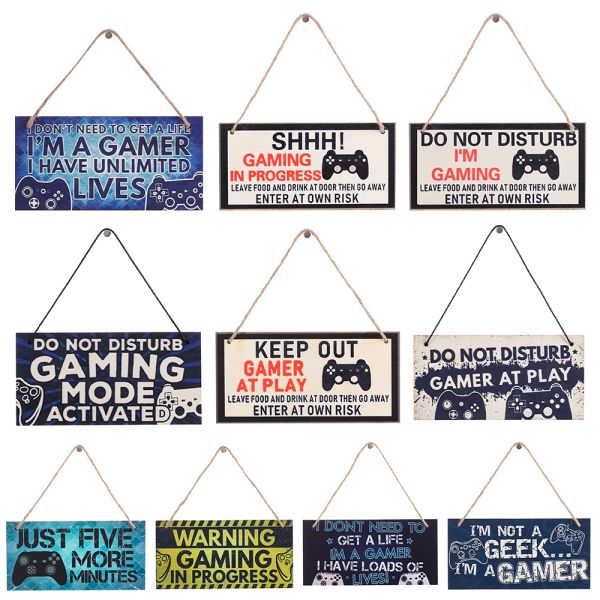 Segno di sala da gioco Ornamenti di targa in legno Non disturbare il ciondolo sospeso sono accessori per la sala da gioco per decori della parete della porta giocatore