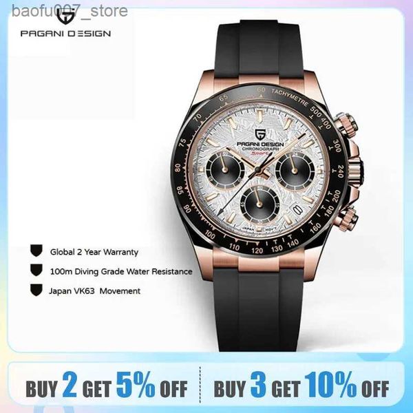 Armbanduhren 2024 Neues pagani Design Herren Sport Quarz Herren Business Mens VK63 Top Luxus Herren Timing Code Watch