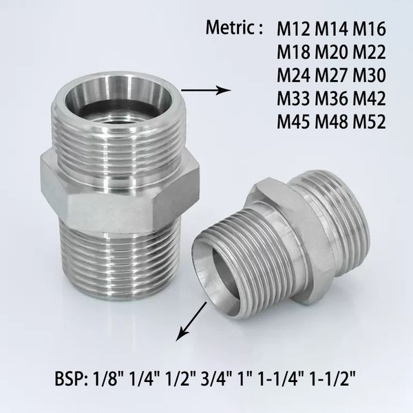 Conector padrão direto através do fio masculino BSP 1/8 1/4 3/8 1/2 3/4 1 