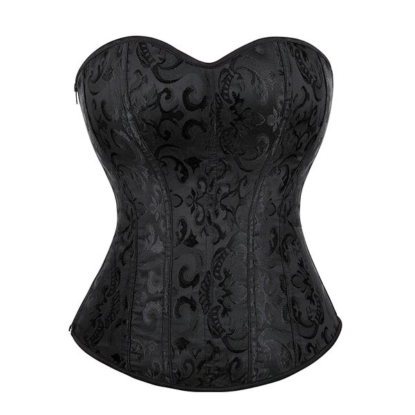 12 corsetto di bendaggio in pizzo di supporto osseo plus size xs-xxxxxxl chiusura zip late