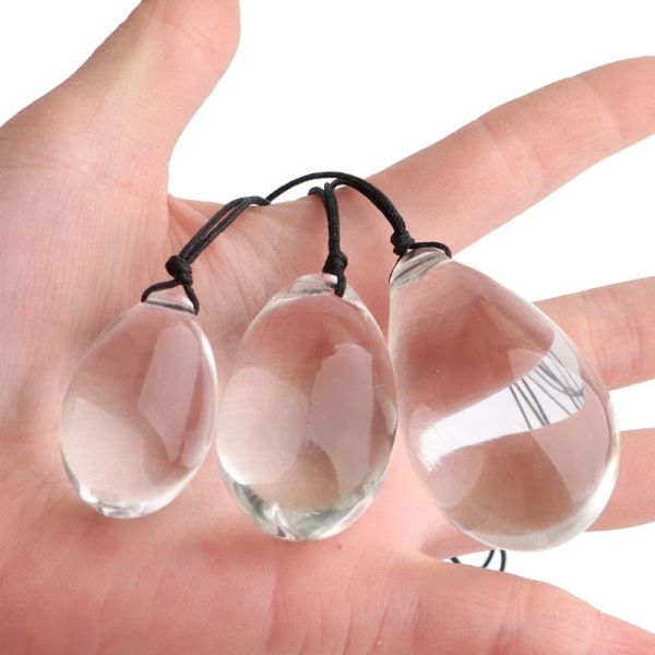 Pyrex Crystal Big Egg Glass Cuggino Plug Dildo Women Vagina Ball Dilator Tappo anale Uomini Masturbatore Glass Cuggino Tosee il tuo corpo