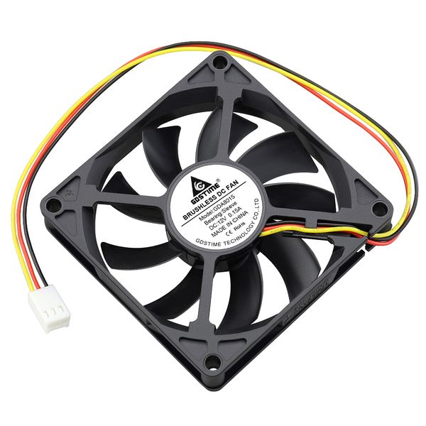 Gdstime 80mm Slim Fan DC 5V 12V 24V 2pin 3pin USB 80mm x 80mm x 15mm Sessiz Fan Küçük 8cm Dizüstü Bilgisayar CPU Soğutucu Fan