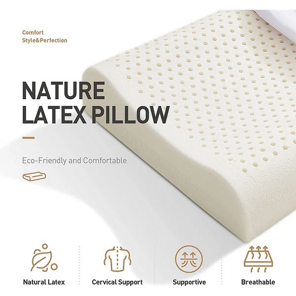 Almofado de látex natural antibacteriano de TALALAY Alto, suporte ortopédico no pescoço, vértebra cervical, cuidados com pescoço, dormir grandes que dormem