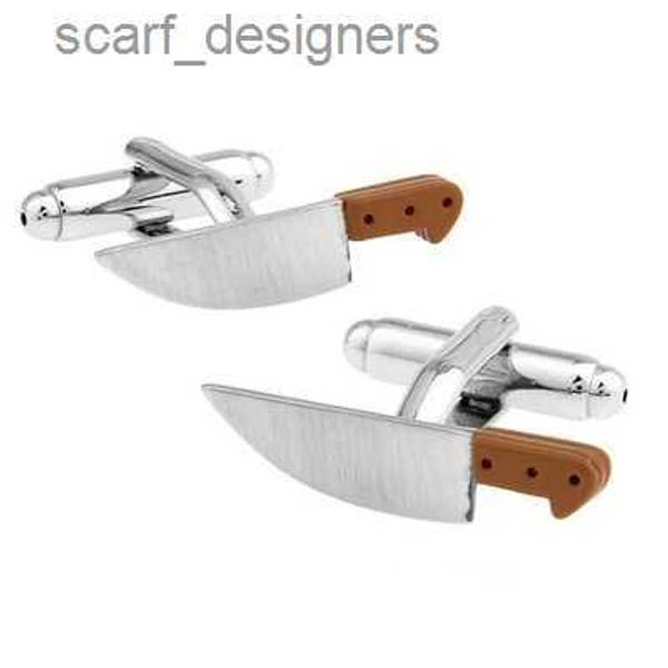 Cuffer Links Hyx Luxury Kitchen Knife CuffLink per maschere da maschio Pulsini per cuffia per cuffie Link di alta qualità Abotoaduras Gioielli Y240411