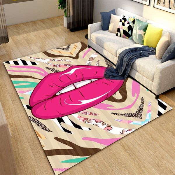 Сексуальные губы печатные ковер гостиной диван коврик для коврика дома коврик для коврика для коврика для коврика коврик для коврика коврик для коврика.