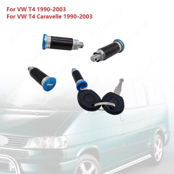 Chave do cilindro da porta automática Conjunto de chaves para o VW Transporter T4 701837205.701837206.701837210 701827561 Com o cilindro de trava da porta -chave