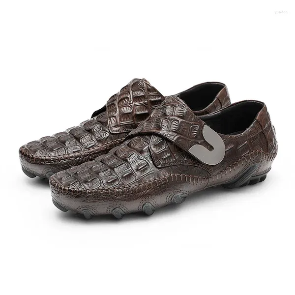 Freizeitschuhe Luxus Fahren Herren Echtes Leder Loafer Cow Crocodile Print Sneakers Zapatos Hombre