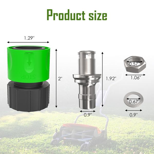 3/6pcs Quick Connect Lawn Mäherdeck Wash -Wasch -Kit für Rasenmäher und Traktoren Ersatz Teile Düsenadapter Gartenwerkzeugteile