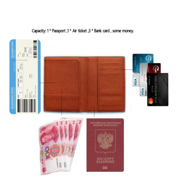 Viaggia in tutto il mondo per copertura del passaporto in pelle bancone cartella carta di credito cartella da uomo porta passaporto da donna