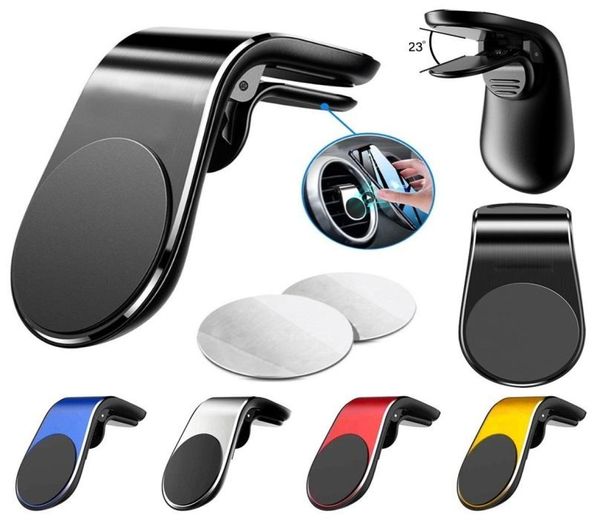 Porta de telefone de carro magnético L Shape Air Sent Stand In Car GPS Mobile Phones Holde para Smartphone7883053