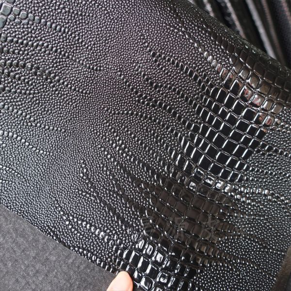 Nuovo pattern lucertola di polpo lucido nero impronta in pelle in pelle in pelle spazzolata materiale ma materiale artificiale in pelle artificiale di divano cucito