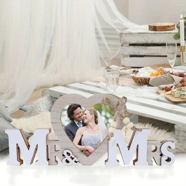 Cornici 1pc Weighn Wedding Pun Frame Crafts Love Mr. and Ms. English Letter Party Table Decoration