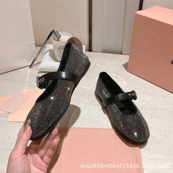 Desempenho de alta qualidade Miao Família nova tie law tênis de balé de fundo liso Mary Jane Diamond Top Sapatos solteiros Sapatos de lefu para mulheres