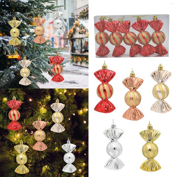 Decoração de festa Noel 5pcs/caixa Candy CrutHicle Icelle Christmas Tree DIY Ornamentos Ano Presentes de Natal para Home Navidad 2024