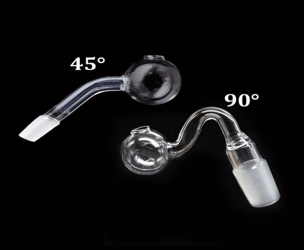 Günstigste Glasölbrennerrohr dick 10 mm 14 mm 18mm männliche weibliche Pyrex Klaröl Brenner Kurve Wasserrohr zum Rauchen von Wasser Bong 45 4677689