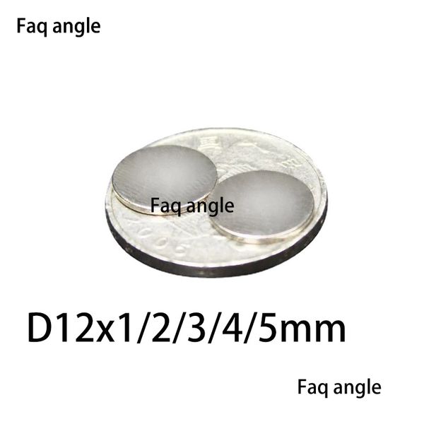 Magnete neodimio d12x1/1.5/2/3/4/5/6 mm di forma rotonda di terreni rare Neodimio Super forti forti potenti parametri NDFEB magneti