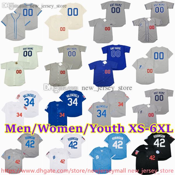 Film XS-6XL personalizzato Film ritorno a baseball Jersey 42 Jackierobinson 32 Sandykoufax Roncey Shawngreen Mikesciososcia Steveyeager Vinscully Stevesax Ericgagne Maglie