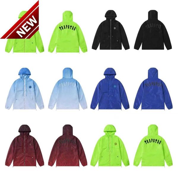 Brand trapstar mens dfsd jackets windbreaker bombardeiro feminino jacke casaco couro zíper à prova d'água bordado preto azul xl veste homme ir uma jcaket ir uma