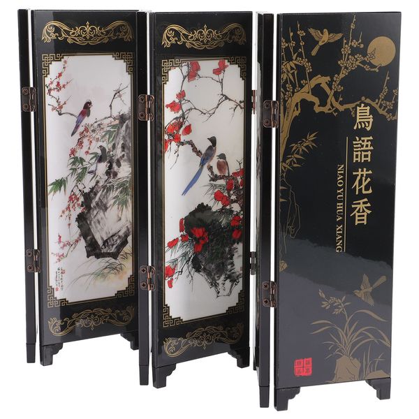 Bildschirm Mini Chinesische Faltpanel Desktop -Trenner Lacquerware Datenschutzmodell Tabletop Requisiten Schreibtischteiler Bildschirme Orientaler