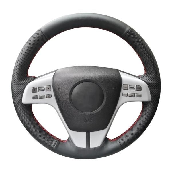 Coperchio a treccia per sterzo per auto in pelle nera anti-slip per Mazda 6 Atenza 2009 2010 2012 2012 2013 Accessori per interni auto
