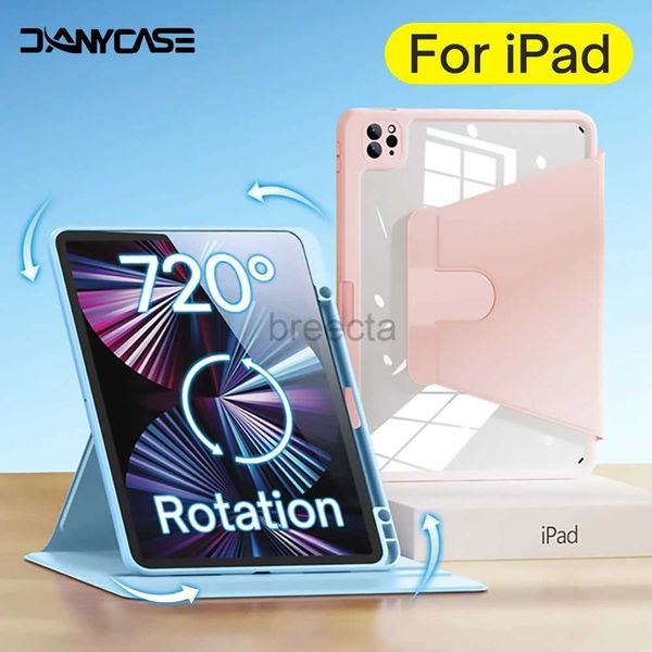 Tablet -PC -Koffer Taschen 360 Rotationsfall für 2022 iPad Air 5/4 10.9 Case Pro 11 12.9 Mini 6 8.3in 2019 10.2 7/8/9 2022 10. Generation Standabdeckung 240411