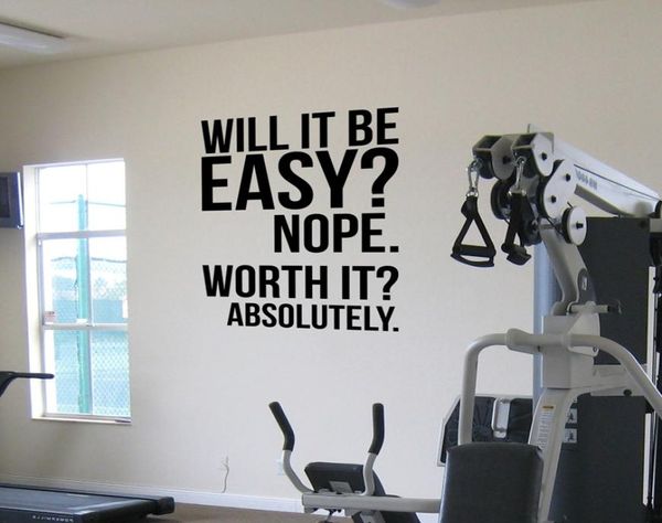 Absolutamente fitness motivação citações de parede pôster grande academia kettlebell crossfit boxing decoração letras sticker7955832