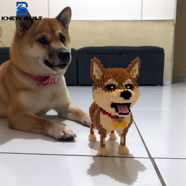 Знал построенный Shiba Inu Dog Model Mini Building Block Toy Set для новичка для взрослых