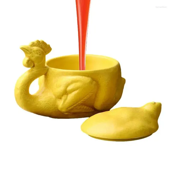 Ciotole tazza da caffè per pulcino carino 220 ml di pollo in ceramica a forma di pollo in rilievo per latte da tè e altre bevande