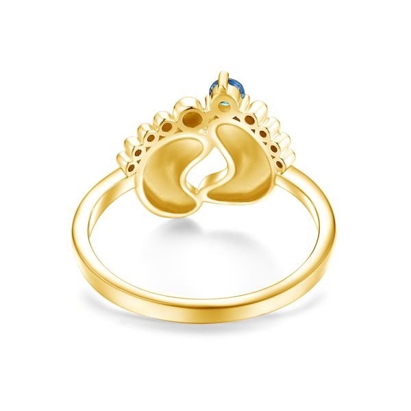 925 Pragem de prata esterlina 14K Mulheres de ouro amarelas Ringem o pé de bebê com 12 Birthstone Fine Jewelry Trendy Ring Presente de casamento