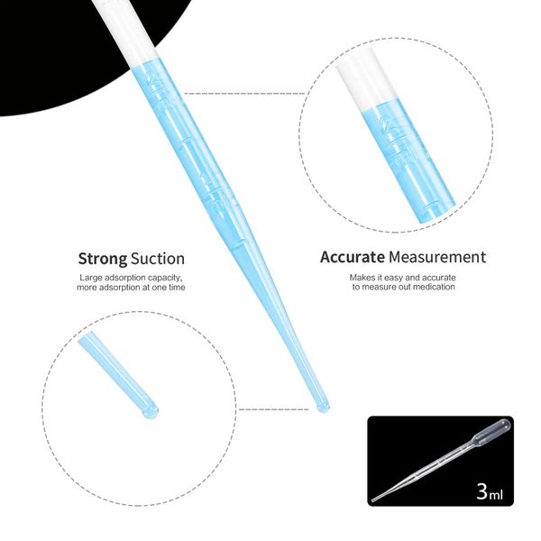 100pcs transferência de plástico pipetas gotas de colírio, óleos essenciais descartáveis pipetas pipetas de maquiagem de maquiagem ciência e laboratório