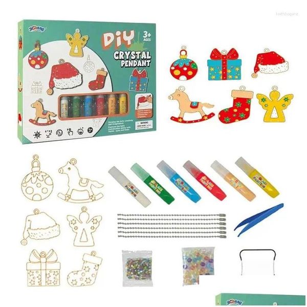 Decorazioni natalizie Crystal Paint Arts Crafts Set Kit di pittura a sospensione regalo regalo per bambini regali di compleanno ornamenti dr otkfe