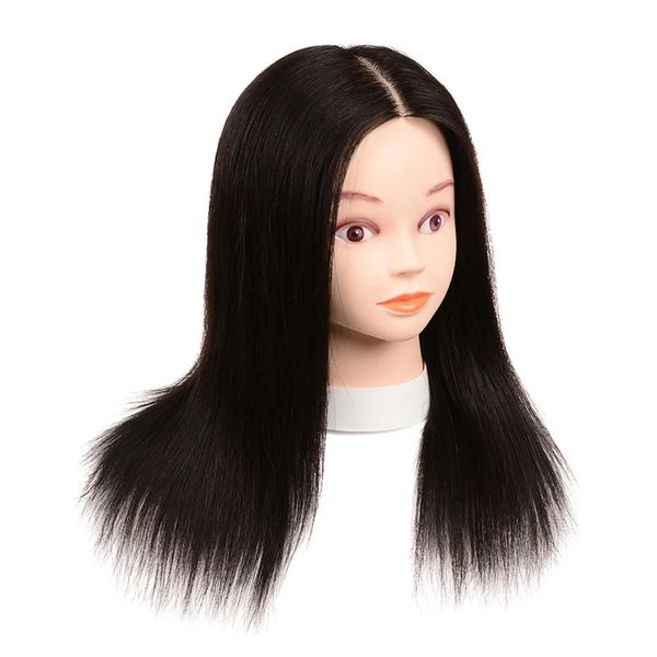 100% menschliches Haar Schaufensterpuppe Köpfe mit für Haare Training Styling Solon Friseur Dummy Doll Köpfe für Übungsfrisuren 240403