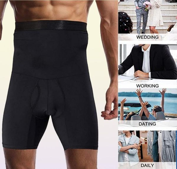 Shaper Men Shaper Body Shorts Controle de Controle Shapewear Circha de Cingerma Briefes de Caixa Alta Vanda Compressão da Perna de Roupa de Roupa 6372173