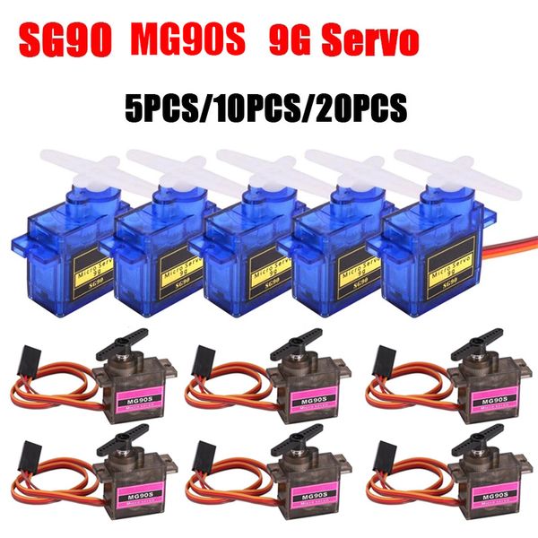 5/10/20pcs 360 graus MG90 SG90 9G Micro Servo Motor para Robot 6CH RC Helicóptero Controle de aeronaves Arduino FPV RC Car