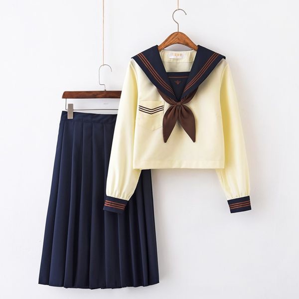 Frump Summer Autumn Cash School Uniforms for Girls Cine Sailor Tops JK Skirt Set completo Set anime Costume JK