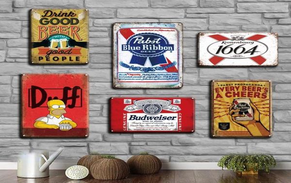 2021 Vintage Beer Poster Metal Kalay İşaret Retro Corona Duvar Etiketi Dekoratif Plaklar Shabby Chic Pub Bar Ev Dekorasyon Tabakları SI3186721