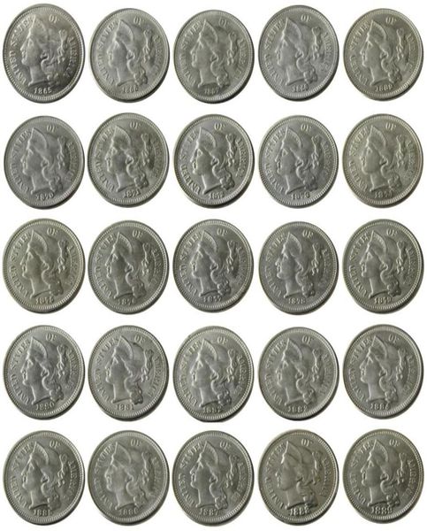 EUA Um conjunto de 18651889 25pcs três centavos de níquel cópia moeda de metal artesanato fábrica de fabricação 1819835