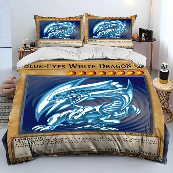 3D Yu-Gi-OH Monster Cartão de anime Bedding Bedding Set, capa de edredão Conjunto de capa de colcha, King Queen Size Size Bedding Set Kid