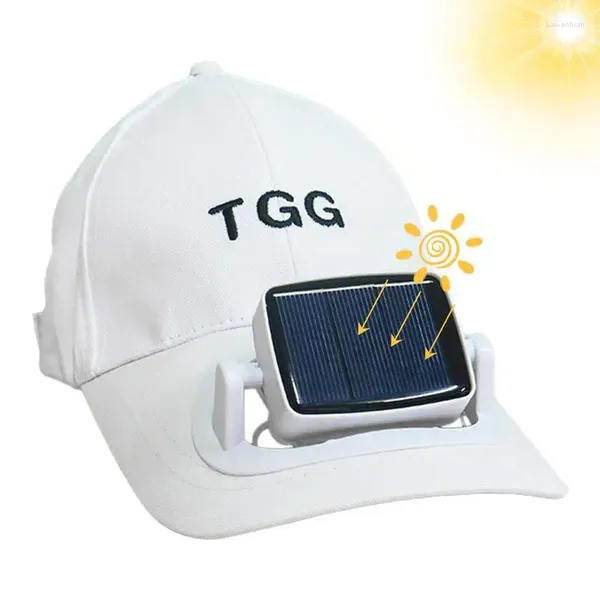 Dekorative Figuren Sonnenfanhut Kühlhüte Sommer -Baseballkappen mit solarbeitem Krempe Sunvisor Verstellbarer Schnalle für