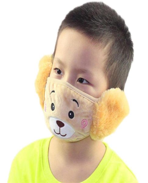 Fashion Winter Kids Cartoon Bear Oreg Oreas Muffs Children Fleece addensare Maschera calda Ore Ore Muff Girls Maschere peluche A5311262K5119232