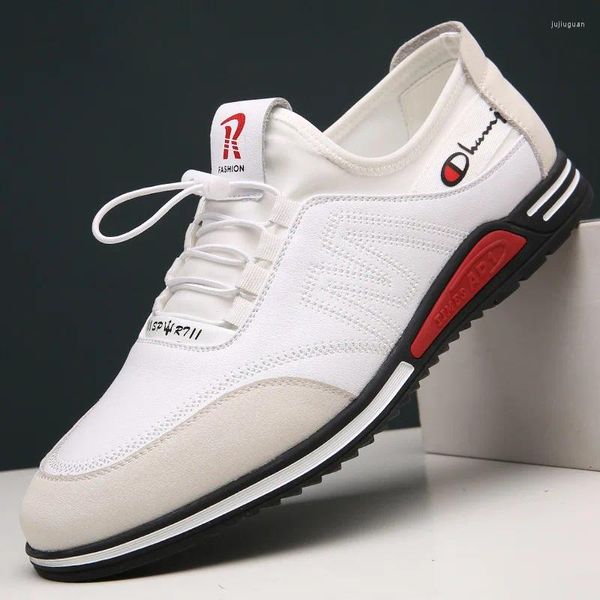 Casual Shoes Herren Sport Fashion Classic Leder Schwarz atmungsaktivem Business Summer White Sneakers Slattern
