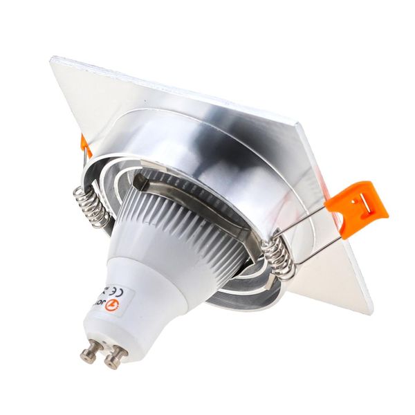 Escova de alta qualidade prata quadrado alumínio led spot titulares de molduras de luz MR16 gu10 kit de adaptação kit de teto LED luminárias